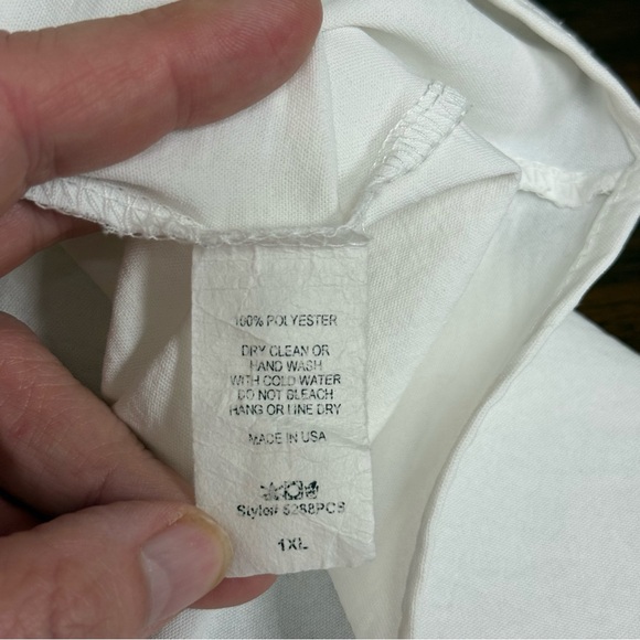 Chic Soul White V-Neck Babydoll Blouse – 1XL Made in USA - Picture 6 of 7